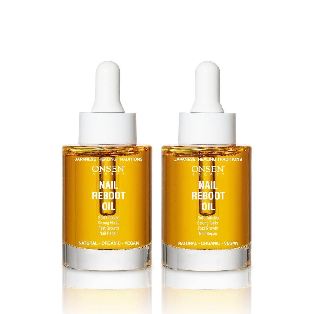 Onsen Secret Nail & Cuticle Repair Oil (10ml) - Dry Oil Formula - Japanese Tsubaki, Tea Tree & Jojoba - Strengthens Nails, Repairs Cuticles, Hydrates Skin & Hair - Natural & Vegan