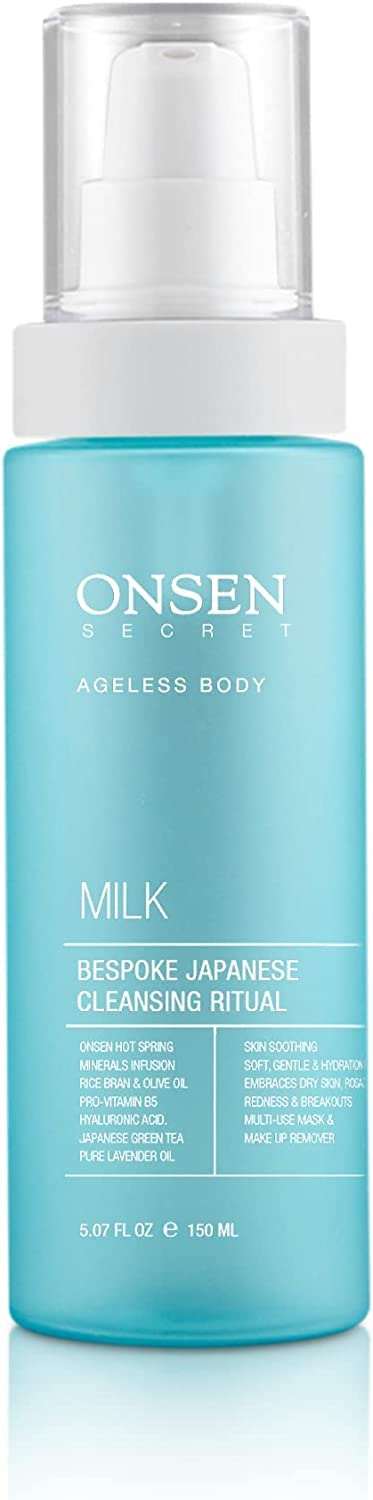 Onsen Secret Japanese Aloe Vera Face Wash - Premium Nightly Facial Cleanser for Makeup Removal, Heals Dry & Sensitive Skin, Hyaluronic Acid, Curry Leaf Oil, Vitamin C & E, Gel Cleanser