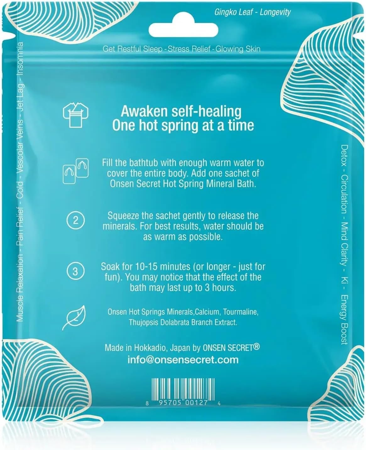 Onsen Japanese Hot-Spring Bath Minerals A Perfect Way to Hydrate and Soothe Your Body Soak in Green Bamboo Extract, Pagoda Tree Flower Enzymes, and More, Unwind, Relaxation, Improve Sleep (Pack of 1)