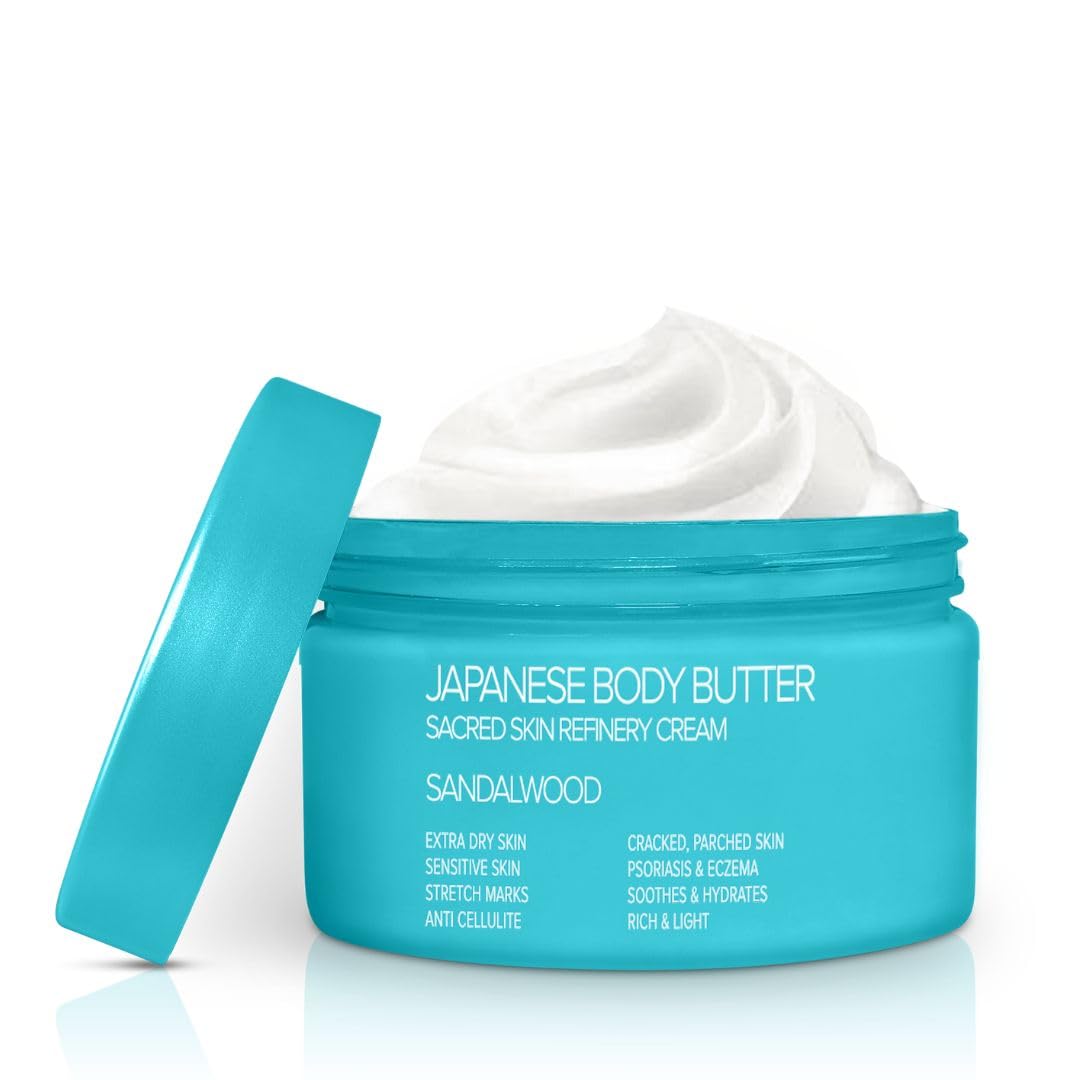 Onsen Japanese Body Butter for Women - Skin Refinery Cream Natural and Organic Shea Butter Moisturizing Clear Skin Exfoliator with Coconut Oil and Vitamin E - 8.6 fl oz / 255 ml (Ylang Ylang)